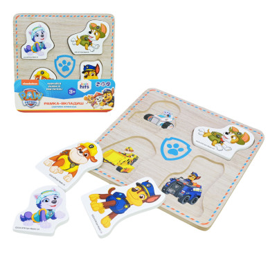 Дерев'яна іграшка KidsHits Paw Patrol пазли-вкладиші у плівці