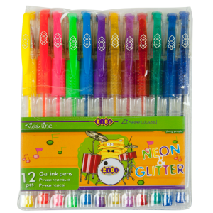 Набір гелевих ручок Zibi NEON+GLITTER, 12/18 кольорів