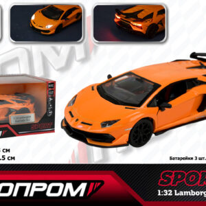 Машина мет. АВТОПРОМ ,1:32 Lamborghini Aventador SVJ,батар, світ.,звук,відкр..двері, короб. 18*9*9см