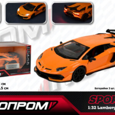 Машина мет. АВТОПРОМ ,1:32 Lamborghini Aventador SVJ,батар, світ.,звук,відкр..двері, короб. 18*9*9см