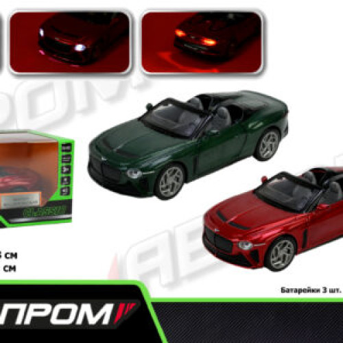 Машина мет. АВТОПРОМ  1:32 Bentley Bacalar, батар,світло,звук,відкр.двері,кор. 18*9*8см