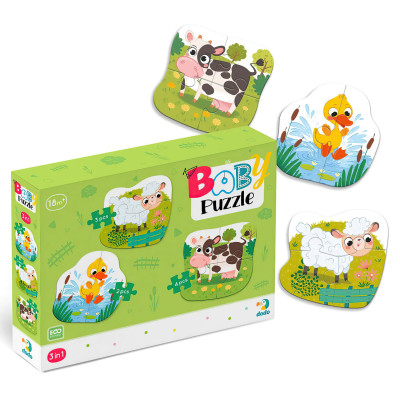 Пазл “Baby Puzzle” 3в1 “Сільські тварини”