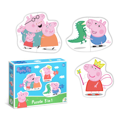Пазл 3в1 Dodo Peppa Pig Родина Свинки Пеппи