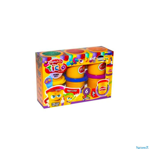 Тісто для ліплення "Master Do" TMDB-01-01U УКР. (8) "Danko Toys", 6 банок*50 г 