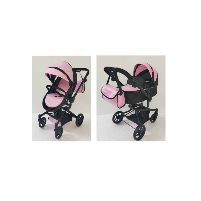 Коляска для ляльки 2 в 1 CARRELLO FORTUNA  PINK з сумкою