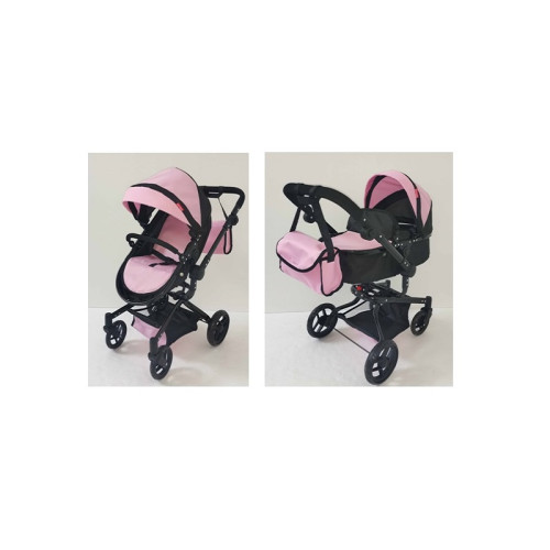 Коляска для ляльки 2 в 1 CARRELLO FORTUNA  PINK з сумкою