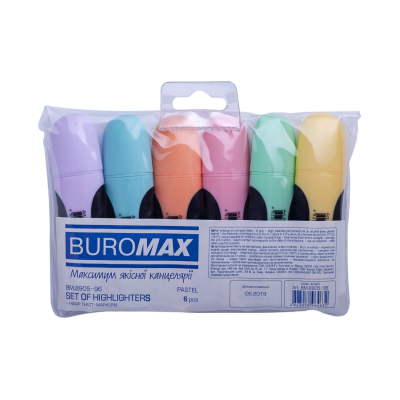 Набір текст-маркерів Buromax PASTEL 6 кольорів