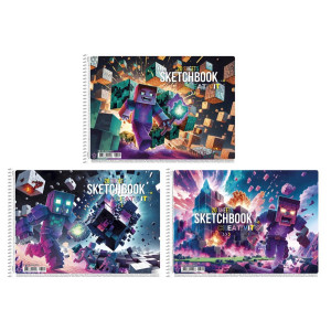 Альбом для малювання, спiраль, 20арк., 100г/м2, УФ-лак, PB-SC-020-8511 Star