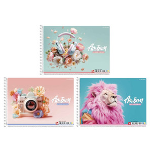 Альбом для малювання, спiраль, 20арк., 120г/м2, глiтер, PB-SC-020-8015 Школярик
