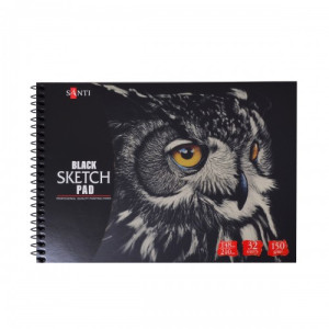 Альбом із чорним папером А5 32 л, Santi, 742609