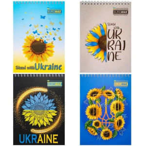 Блокнот на спіралі, клітинка, 48 аркушів, 4 дизайни