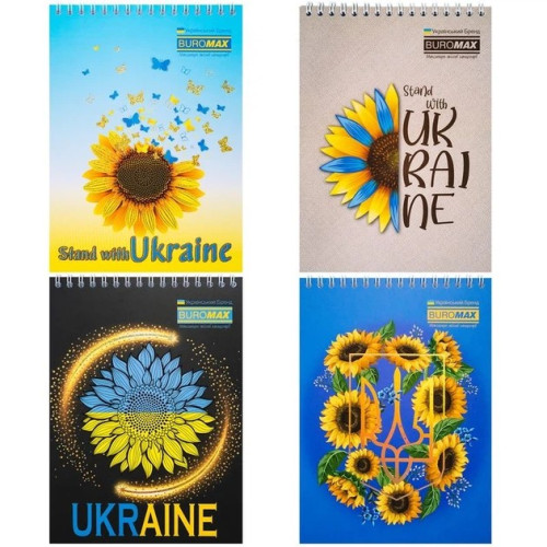 Блокнот на спіралі, клітинка, 48 аркушів, 4 дизайни