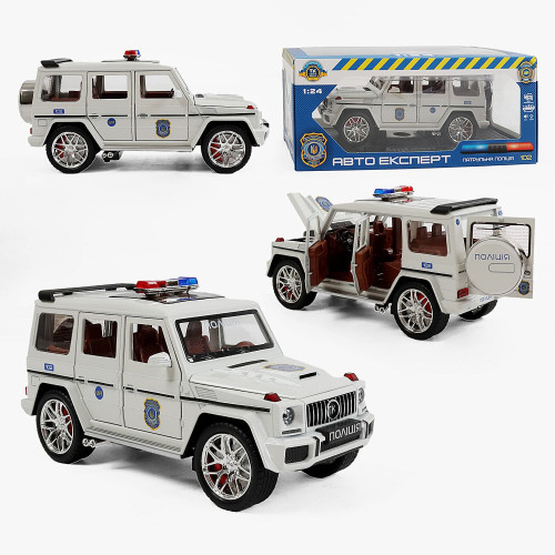 Машина 32968 "Авто Експерт", "Поліція", інерція, звук, підсвічування, відчиняються двері, багажник, капот, масштаб 1:24, 