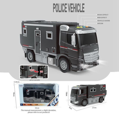 Поліцейська машина HT 9820 W, 27 см, інерційна, зі світлом і звуком