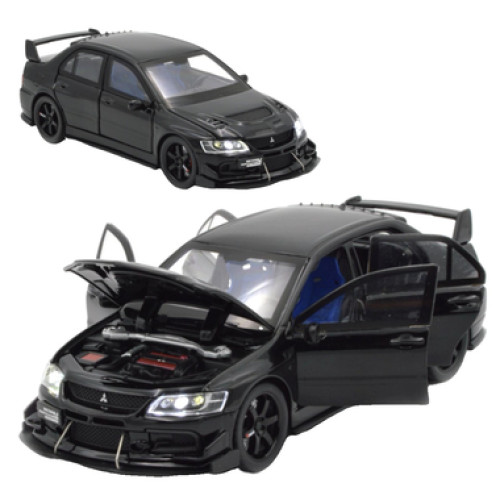 Машинка металева Авто Експерт Mitsubishi Lancer Evo 1:32 відчиняються двері капот багажник світло/звук Чорна