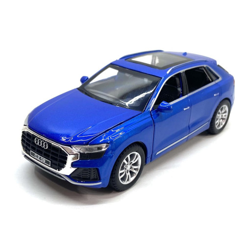 Машинка металева TK Union Group Audi Q8 1:32 світло звук відчиняються двері Синя (GT-08198)