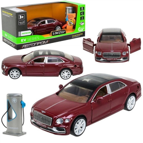 Іграшкова металева модель машинки Bentley Flying Spur на батарейках Автопром Масштаб 1:38
