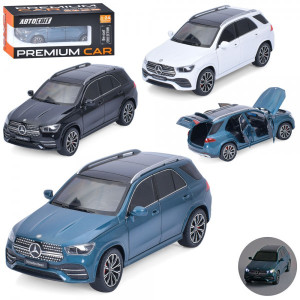 Машина AP-2100 АвтоСвіт, 1:24,мет.,інерц.,відчин.двері/багажник,гум.колеса,3кольори,муз.,світло,бат. /біла/