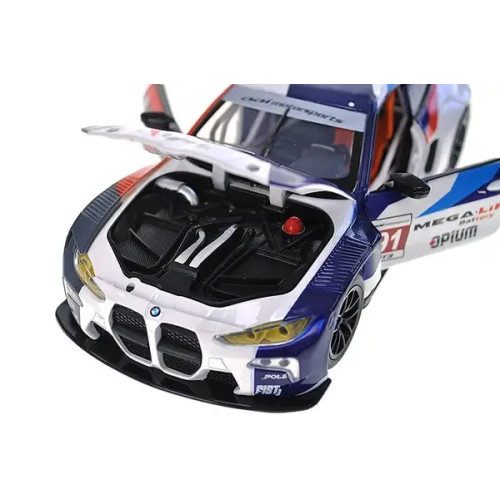 Машина металева 68282A(B) 1:24"BMW M4 GT3" blue color,на батарейки, світло, звук, відкриваються двері, капот, багажник, коробці 24,5x12x10 см АВТОПРОМ