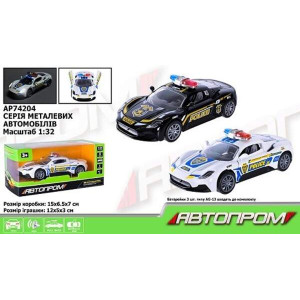 Машина мет. АВТОПРОМ арт. AP74204 (48шт) 1:32,2 кольори, відкр.двері, батар.,світ., звук