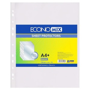 Файли Economix 30 мкр. глянсовий А4+, 100 шт. (600473)