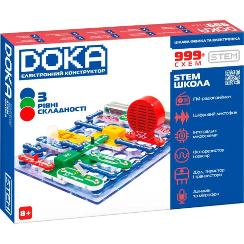Конструктор електронний DOKA Школа 999+ схем (D70708)