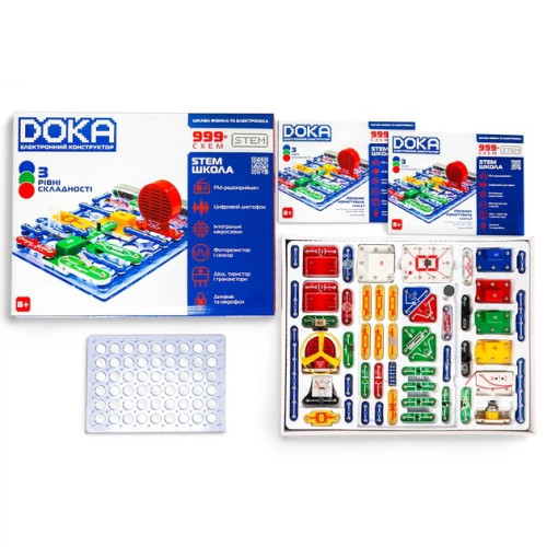 Конструктор електронний DOKA Школа 999+ схем (D70708)