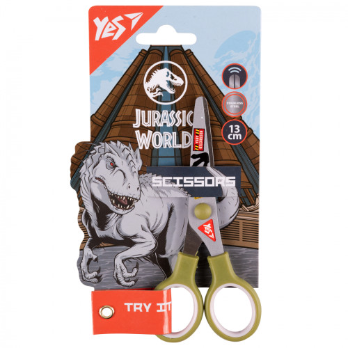 Ножиці, 13см, з принтом на лезі, "JURASSIC WORLD" 480443 YES