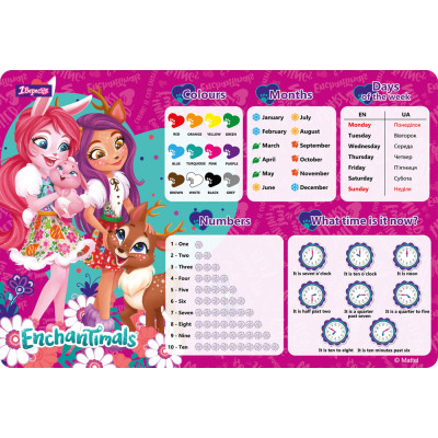 Підкладка для столу пластикова Yes Enchantimals з підказками англійська мова 42x29 см