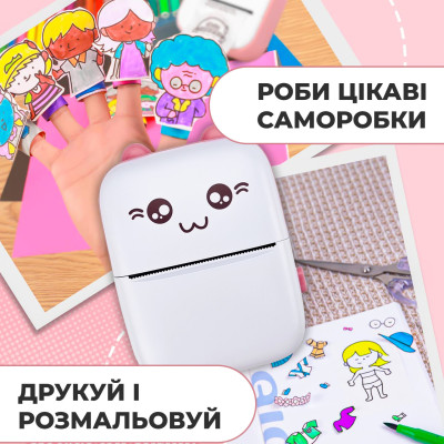 Портативний дитячий принтер JETIX Mini Printer Pink з термодруком + 5 рулонів