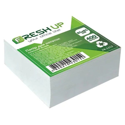 Папір для нотаток, 85х85 мм, 400 аркушів проклеєний білий