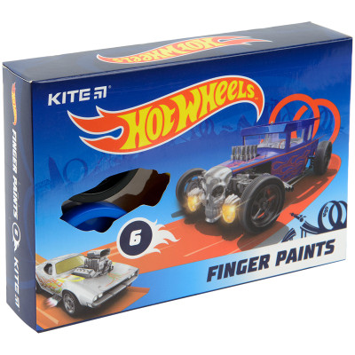 Фарби пальчикові Kite Hot Wheels 6 кольорів