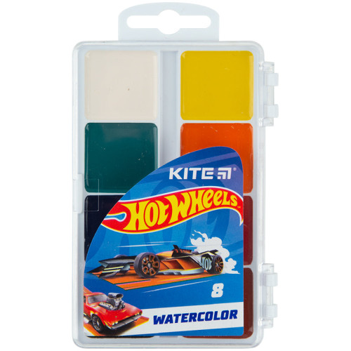 Фарби акварельні Kite Hot Wheels 8 кольорів 