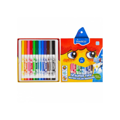 Фломастери Marco 12 кольорів Super Washable