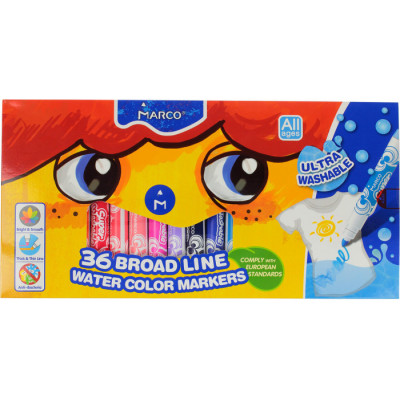 Фломастери Marco Super Washable Jumbo 36 кольорів 