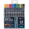 Набір маркерів акварельних SANTI Brush Marker 12 шт двосторонні