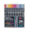 Набір маркерів акварельних SANTI Brush Marker 24 шт двосторонні
