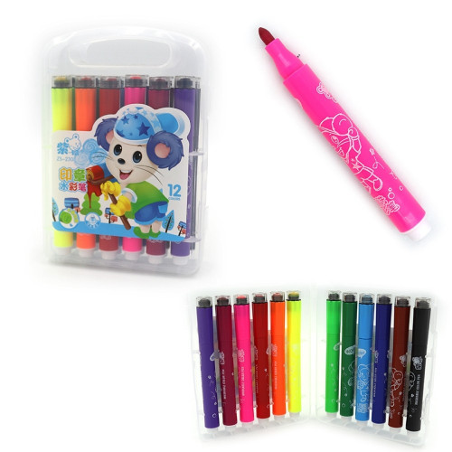 Фломастери-штампи Washable шестигранні "Mom" набір 12 шт 