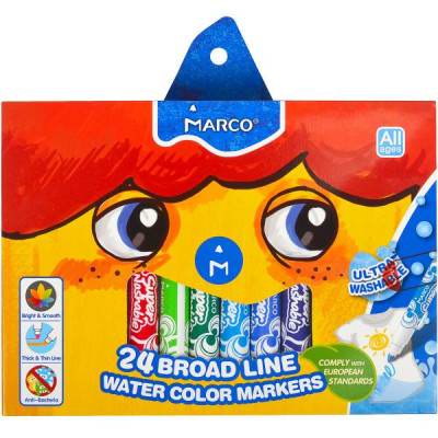 Фломастери Marco Super Washable Jumbo 24 кольори 1632-24CB