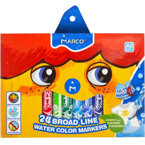 Фломастери Marco Super Washable Jumbo 24 кольори 1632-24CB