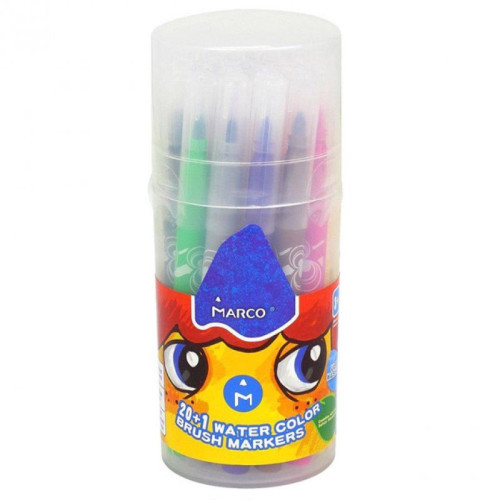 Фломастери Marco Super Washable 21 колір у тубусі
