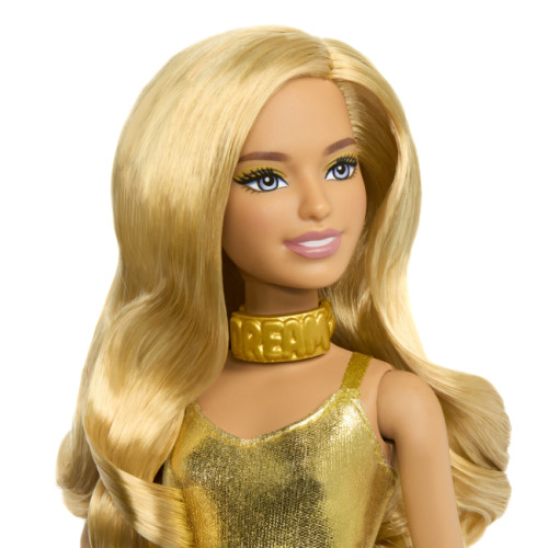 Лялька Barbie модниця в золотистому комбінезоні