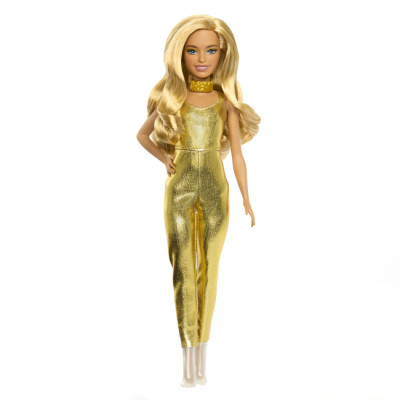 Лялька Barbie модниця в золотистому комбінезоні