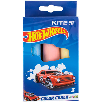 Крейда кольорова Kite Jumbo Hot Wheels 3 кольори