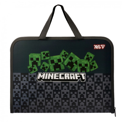 Папка-портфель YES FC на блискавці з тканинними ручками Minecraft Creepers