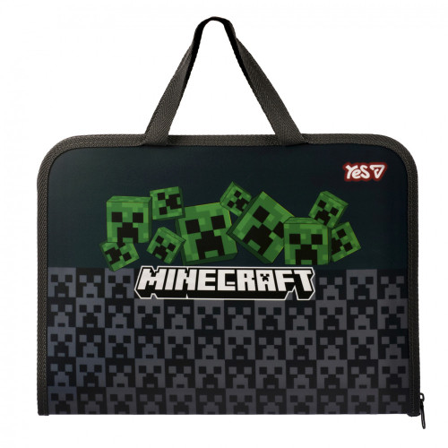 Папка-портфель YES FC на блискавці з тканинними ручками Minecraft Creepers