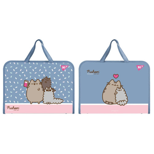 Папка-портфель Yes FC на блискавці з тканинними ручками Pusheen 