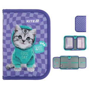 Пенал без наповнення Kite Studio Pets, 1 відділення, 2 відворот