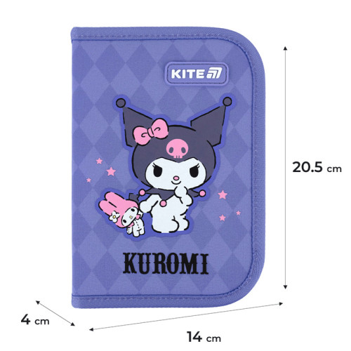 Пенал без наповнення Kite Kuromi 1 відділення, 1 відворот