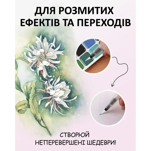 Пензель ZiBi нейлон круглий з резервуаром для води